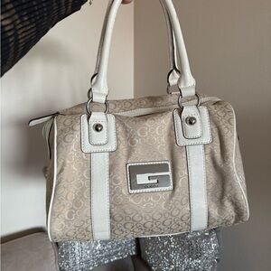 Guess Beige and Cream Satchel